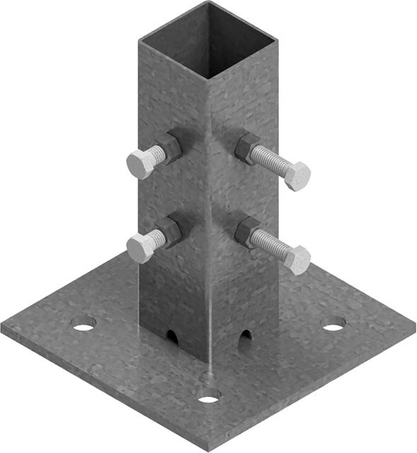 Schake Beton Aufstellvorrichtung für Pfostenstützen aus Stahl, feuerverzinkt, grau/silber, B/T/H: 240 x 200 x 200 cm - Bild 1