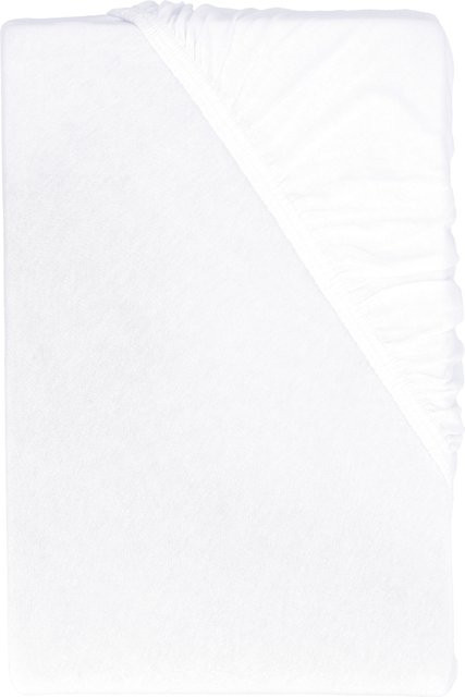 LIVARNO Jersey-Spannbettlaken aus Baumwolle, Weiß, B/T: 90 x 100 x 200 cm - Bild 1