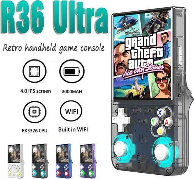 XMWL R36 ULTRA Handheld-Spielkonsole mit Linux Open-Source-System, 4 Zoll HD IPS-Bildschirm, Retro-Videoplayer in Weiß - Bild 1