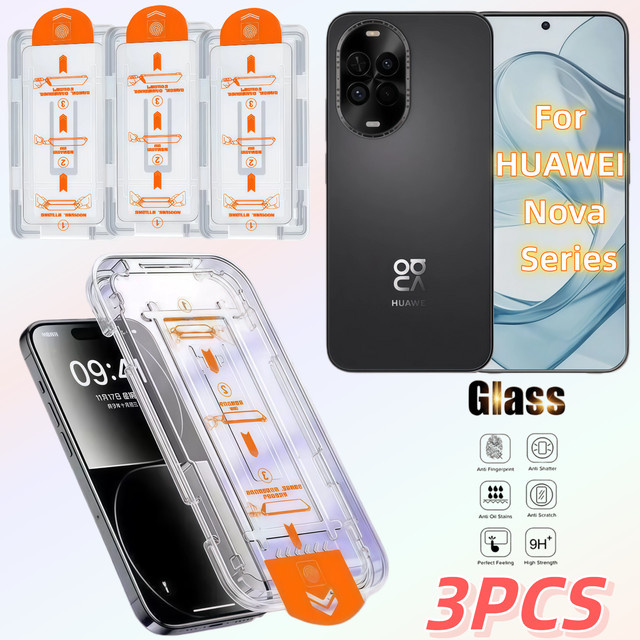 3er-Pack High-Definition Displayschutzfolie aus gehärtetem Glas für Huawei Nova 4/5T/5Pro/6SE/7SE/7i/8SE/9Z/10SE/11SE/12/13/14 in Transparent - Bild 1