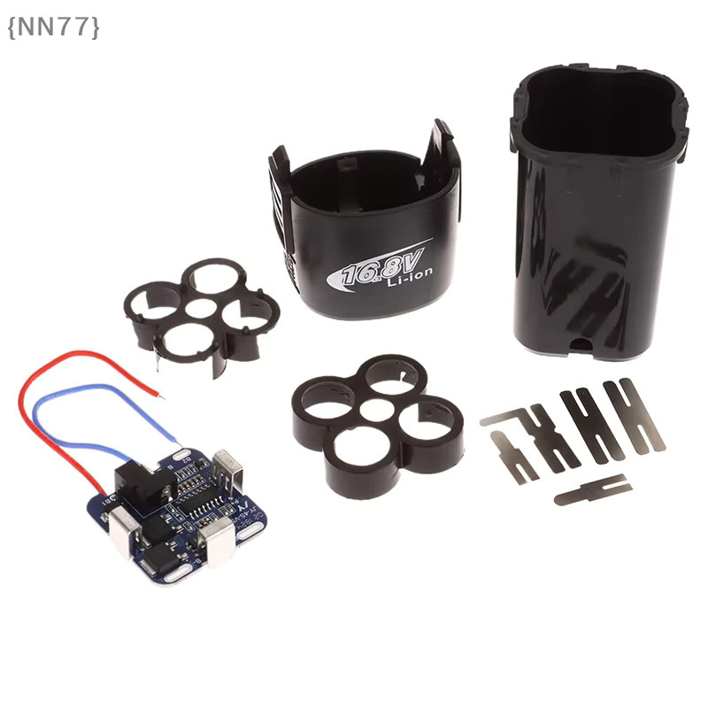 4S BMS 16,8 V Lithium-Batterie-Aufbewahrungsbox für 18650 Zellen in Schwarz inklusive PCBA und Halterung (ohne Batterien) - Bild 3