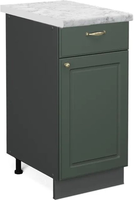 Vicco Küchenunterschrank Fame-Line Landhaus Stil in Grün-Gold und Anthrazit mit Soft-Close-Türen, B: 40 cm, H: 82 cm, T: 60 cm - Bild 1
