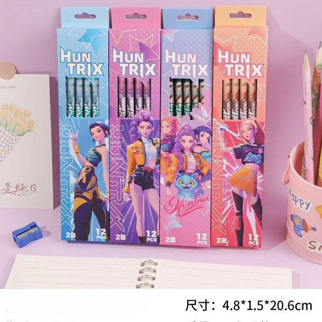 KPop Dämonenjäger Anime-Serie 2B Holzbuntstifte Set, 12 Stück, Mehrfarbig - Bild 1