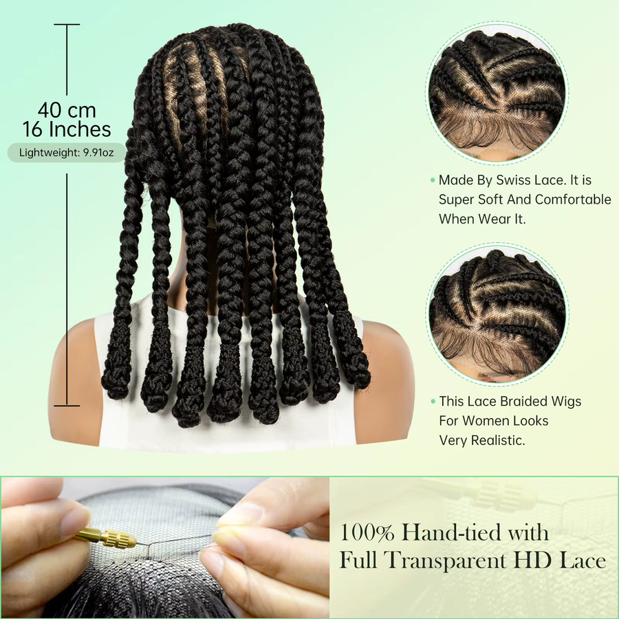 KIMA Cornrow geflochtene Perücke, 16 Zoll, synthetisch, Damen - Bild 3