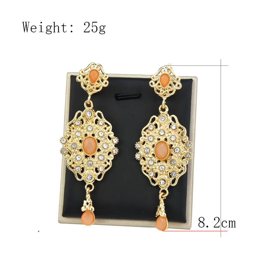 Sunspicems Ohrring, Gold Farbe, Arabische Blume, Kristall, Damen - Bild 3