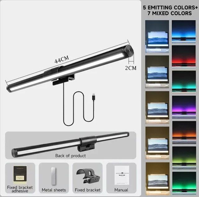 FEICAN RGB LED Monitor Lichtleiste stufenlos dimmbar mit integriertem LED Augenschutz Bildschirm Hängelampe für PC Laptop und Gaming - Bild 1
