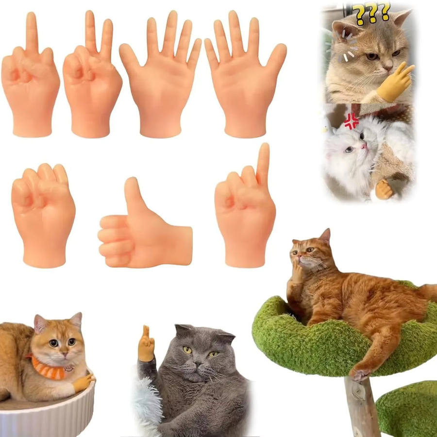 EelJoy Elastische Silikon-Fingerpuppen Mini-Hände, Katzenspielzeug - Bild 3