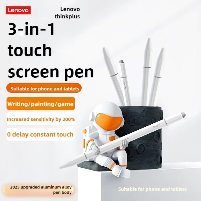 Lenovo Universal-Stylus mit drei Stiftspitzen für Android und iOS kapazitive Bildschirme, kompatibel mit iPad, Apple, Huawei, Xiaomi und Samsung Tablets - Bild 2