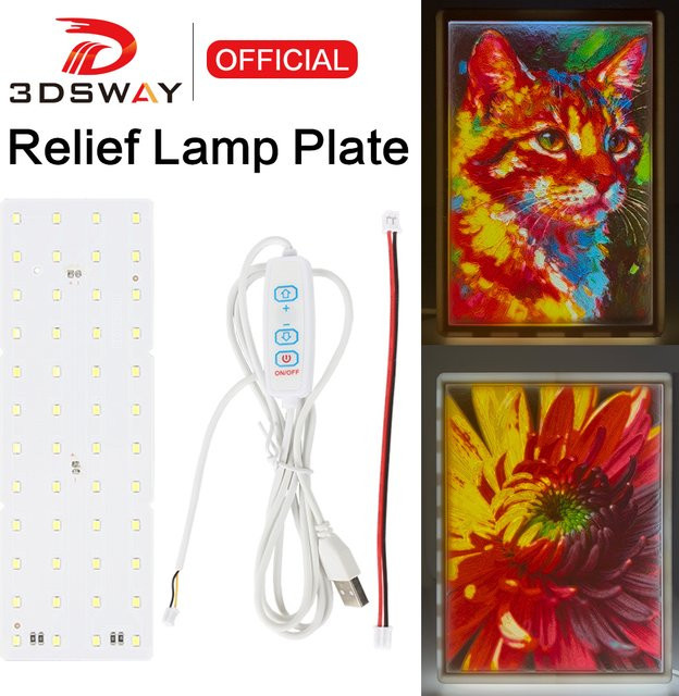 Bambu Lab Lithophan LED Hintergrundbeleuchtung Board Kit für 3D Drucke, CMYK Lithophan Bundle, DIY Modell KC009/KC010, B/H: 96 x 144 mm oder 192 x 144 mm - Bild 1