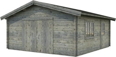 Palmako Holzgarage Roger aus Fichte mit Holztor in Grau, B/T: 540 x 540 cm - Bild 2