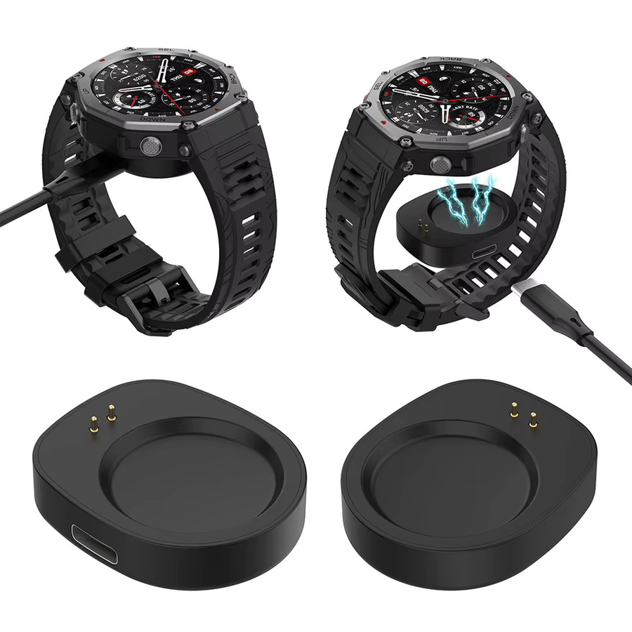 10er Set ALLOYSEED Magnetisches USB-Ladegerät für Amazfit Balance A2286 und T-Rex 3 A2322 in Schwarz - Bild 2