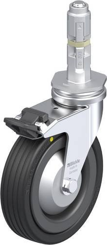 Blickle Lenkrolle 586107 LRA-VPA 100K-FI-EL-FA-E02 mit Feststeller in Schwarz und Silber, Rad-Durchmesser: 100 mm, Tragfähigkeit: 70 kg - Bild 1