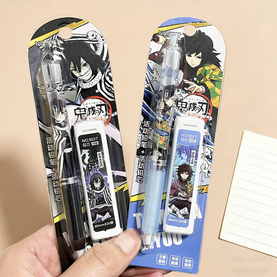Bandai Demon Slayer Automatikstifte mit 0,5 mm Mine, HB Graphit, Mehrfarbig - Bild 3