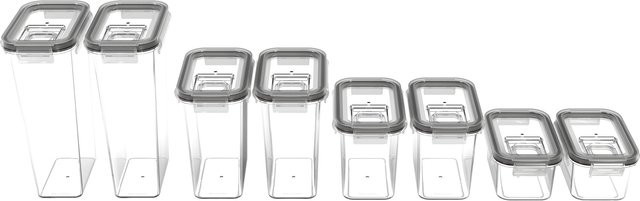 SILVERCREST Vorratsdosen-Set aus Kunststoff mit Snap-Lid, transparent, stapelbar und gefrierschrankfest - Bild 1