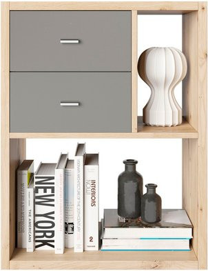 PHOENIX Raumteiler-Regal Fortuna mit Schubladencontainer, beige/grau, B/H/T: 75,1 x 57,9 x 34,0 cm - Bild 1
