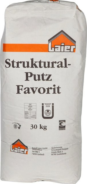 Laier Strukturalputz Favorit Weiß Korn 1,5 mm 30 kg - Bild 1