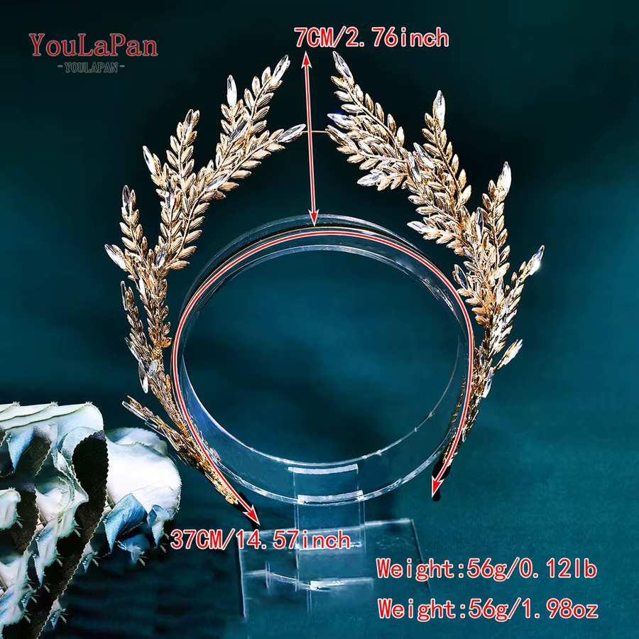 YouLaPan Haarband Weizenähren, Goldfarbe, Damen - Bild 2