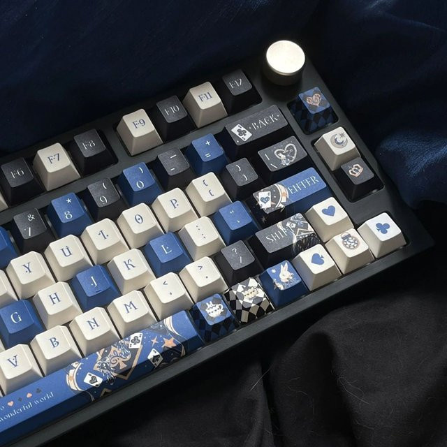Chreey Retro Alice PBT Tastenkappen Set mit 138 Tasten für MX mechanische Tastaturen, Multicolour - Bild 1