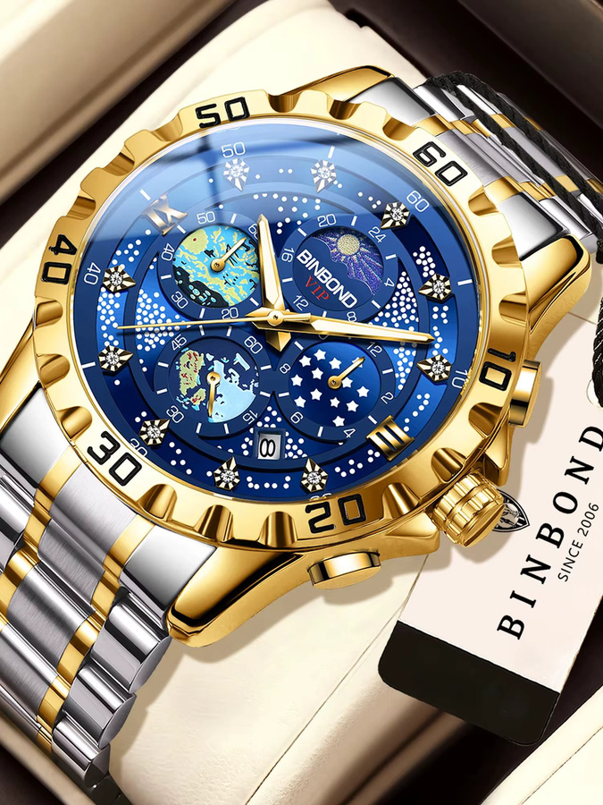 BINBOND Chronograph, Automatik, Edelstahl, Blau, Herren - Bild 7