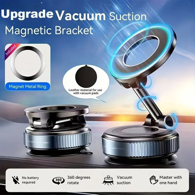 Magnetischer faltbarer Auto-Handyhalter mit N52-Magnet und 360 Grad Drehung für Armaturenbrett, Schwarz oder Weiß - Bild 1