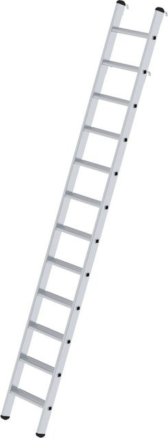 PROREGAL Stufen-Regalleiter Einhängbar, 12 Stufen, Silber - Bild 1