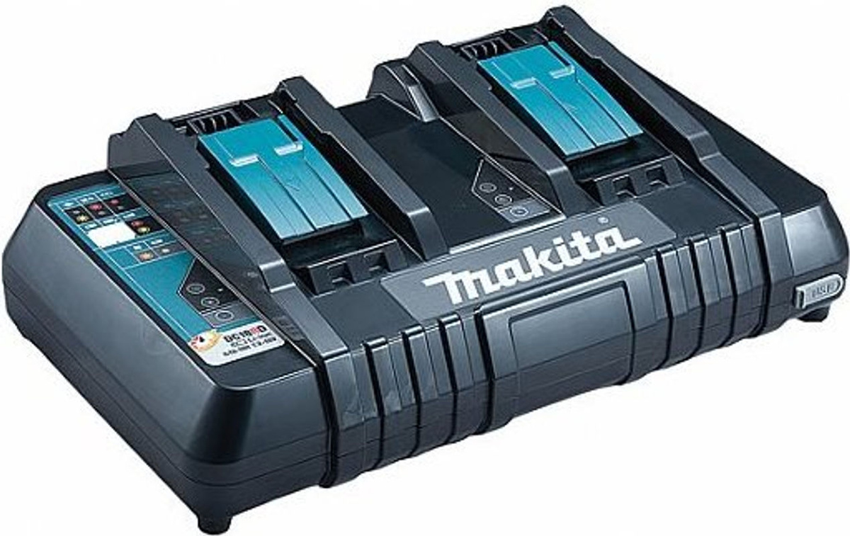 Makita DC18RD Doppel-Schnellladegerät für Li-Ion Akkus bis 18 V in Schwarz - Bild 2