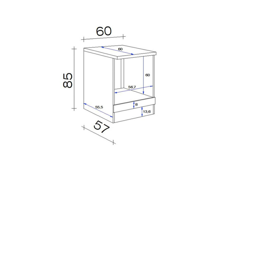 Flex-Well Exclusiv Herdumbauschrank Morena in Basaltgrau und Sonoma Eiche, B/H/T: 60 x 85 x 60 cm - Bild 2