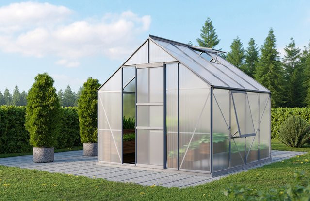 Vitavia Gewächshaus Meridian 1 6700 aus Aluminium mit 4 mm HKP Doppelstegplatten, 6,7 m² - Bild 1