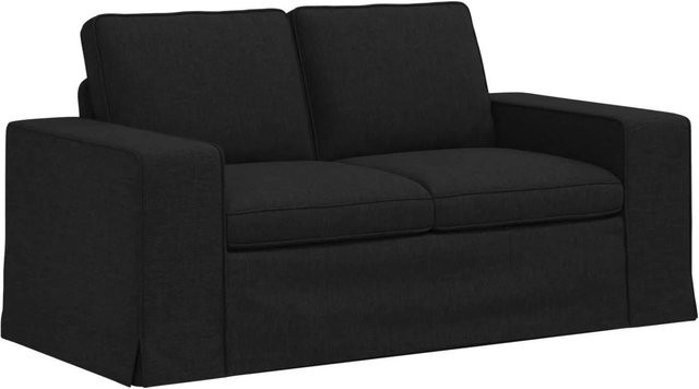 vidaXL Sofa Schwarz mit Stoffbezug und Metallrahmen, B/T/H: 162 x 80 x 82 cm - Bild 1