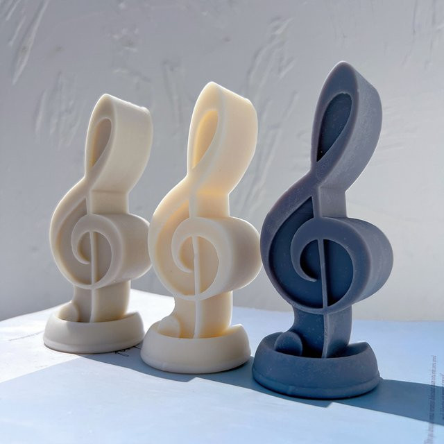 SANZON Silikonform für Musik-Symbol-Kerzen in Rosa für minimalistische Wohnkultur - Bild 1
