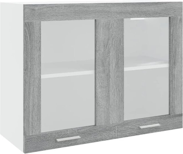 vidaXL Hängeschrank mit Glastüren in Sonoma Grau, B/T/H: 80 x 31 x 60 cm - Bild 1