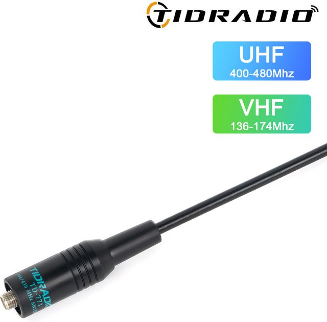 TIDRADIO TD-771 Walkie-Talkie-Antenne VHF UHF Dual Band in Schwarz für H3 H8 - Bild 1