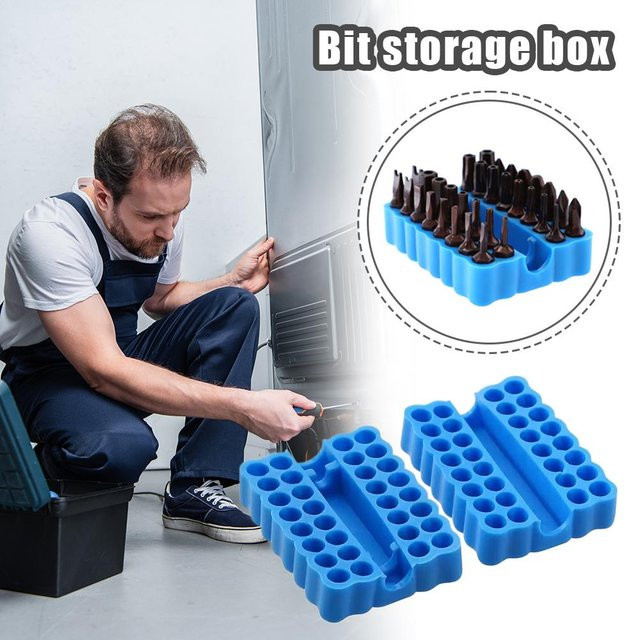 Silikon Bits-Halter für 32 Sechskantschaft Schraubendreher-Bits in Blau - Bild 1