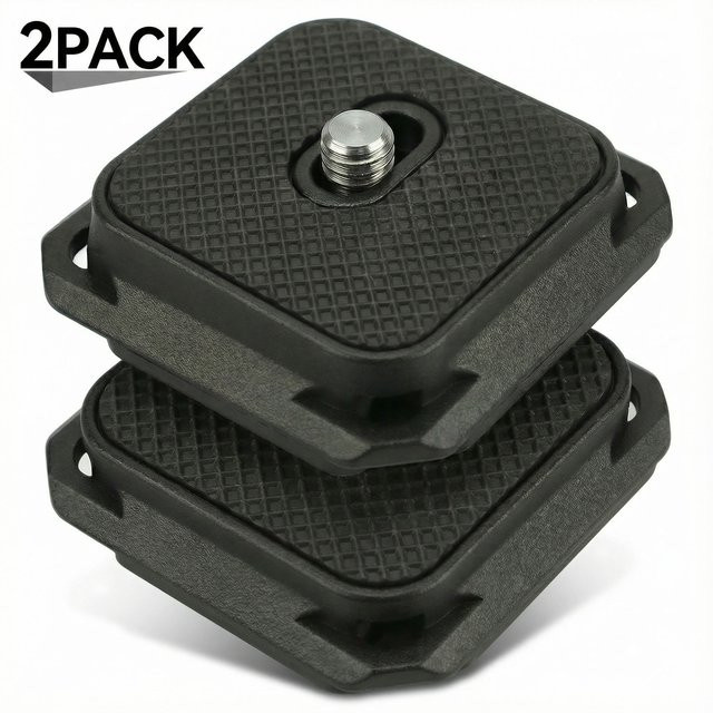 2 Stück Arca Swiss Schnellwechselplatte 38 mm quadratischer Kamerahalterungsadapter in Schwarz mit 1/4 Schraube für Peak Design Capture Clip V3 - Bild 1
