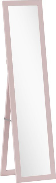 HOMCOM Standspiegel Ganzkörper in Perlenrosa, freistehender Ganzkörperspiegel mit Ständer für Wandmontage oder Aufstellung, Höhe: 157 cm, Breite: 37 cm - Bild 1