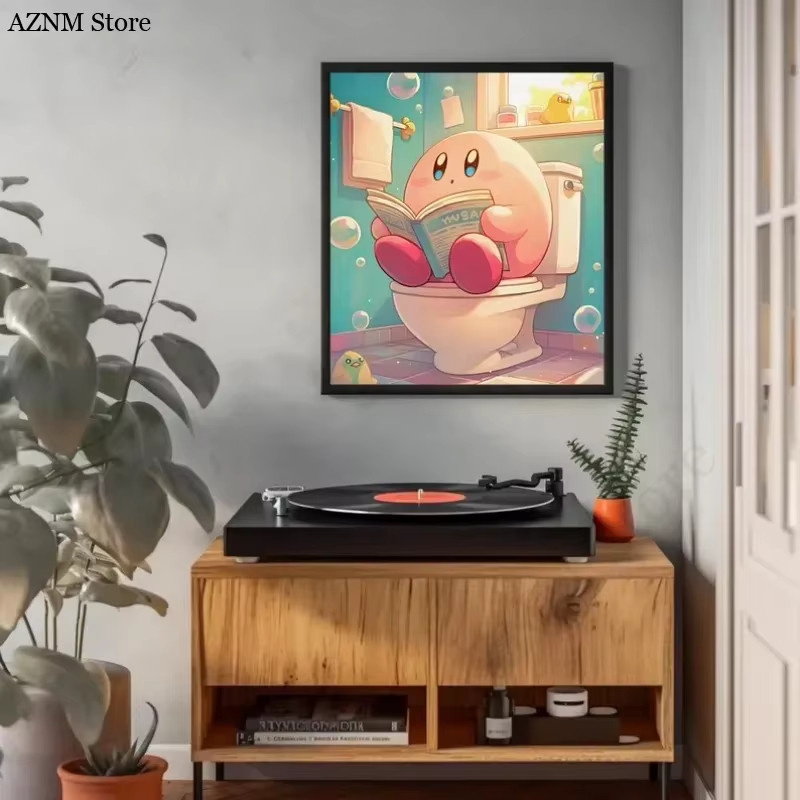 Lustiges Badezimmer-Poster mit Videospiel-Cartoon-Charakteren als Wandkunst auf Leinwand für die Kinderzimmer-Dekoration - Bild 2