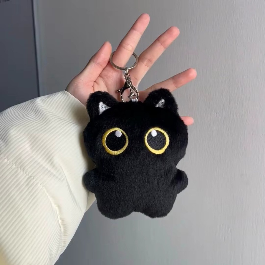 MOONBIFFY Schlüsselanhänger, Schwarze Katzenpuppe, Plüsch - Bild 5