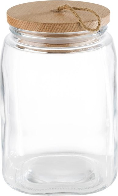 APS Vorratsglas Woody aus Glas mit Holzdeckel, transparent, 2,5 l, B/T/H: 14 x 14 x 21,5 cm - Bild 1