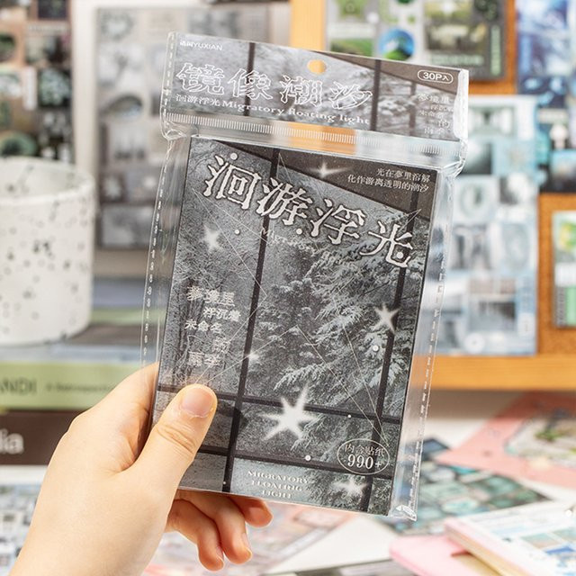 Japanische Vintage Aufkleber im klassischen Stil für Scrapbooking und Tagebücher, transparent und mehrfarbig - Bild 1