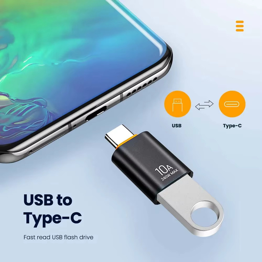 NNBILI OTG USB 3.0 Adapter Typ C Buchse auf USB Stecker in Orange für schnelle Datenübertragung und schnelles Laden - Bild 2