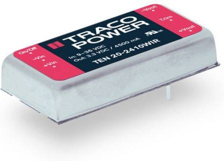 TracoPower TEN 20-2422WIR DC/DC-Wandler Print 24 V/DC zu 12 V/DC und -12 V/DC 833mA 20W mit 2 Ausgängen in Silber - Bild 1