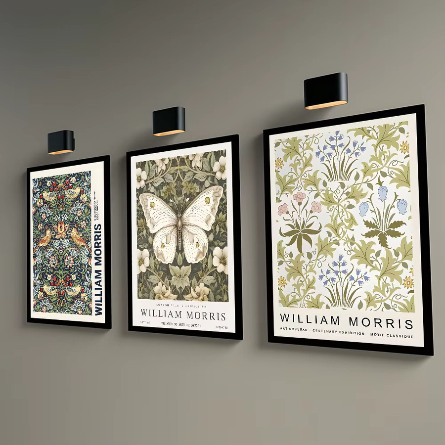 Potdemiel Vintage William Morris Schmetterlings-Poster als Leinwand-Wandkunst mit floralem Motiv in Mehrfarbig - Bild 5