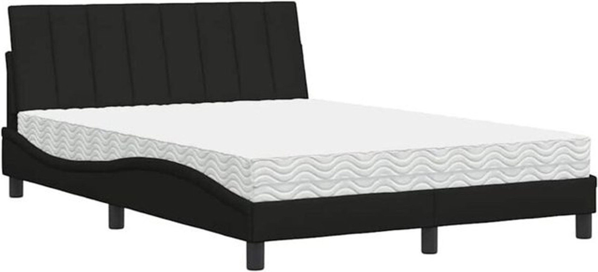 Polsterbett Hanko von Vidaxl mit Matratze in Schwarz aus Stoff, B/T: 120 x 200 cm - Bild 1