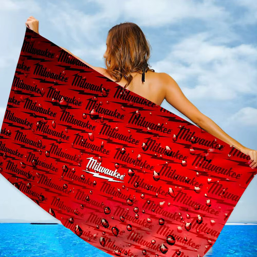 M-Milwaukee Mikrofaser-Strandtuch in Rot für Yoga, Schwimmen und Sport - Bild 4