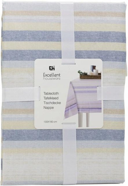Dekorativer Tischläufer mit bunten Streifen in Blau und Multicolour, Sommer-Design, B/L: 130 x 180 cm - Bild 1
