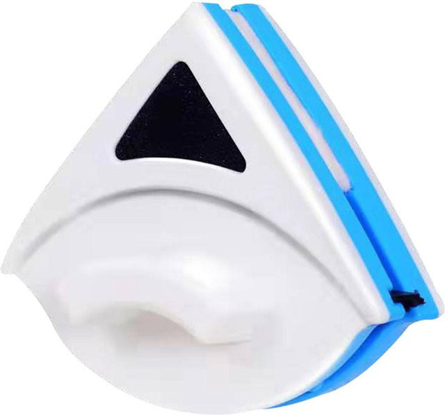 Magnetischer Fensterreiniger Igeteck in Blau und Weiß, Dreiecksform mit Squeegee und Waschbürste - Bild 1