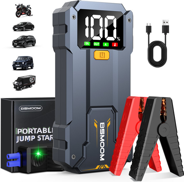 BSMOOM Auto Starthilfe Power Bank 10000 mAh als 12 V Lithium Booster und Ladegerät - Bild 1