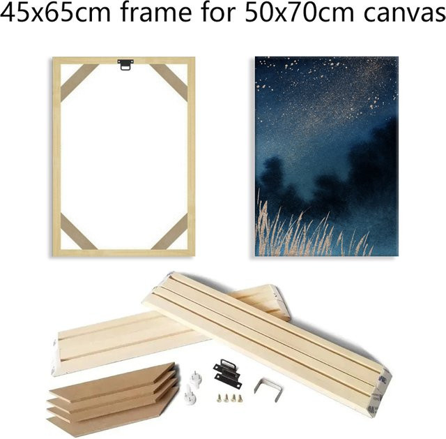 Holzrahmen für Leinwand und Diamantmalerei, B/H: 45 x 65 cm, passend für 50 x 70 cm Wandkunst und Poster - Bild 1