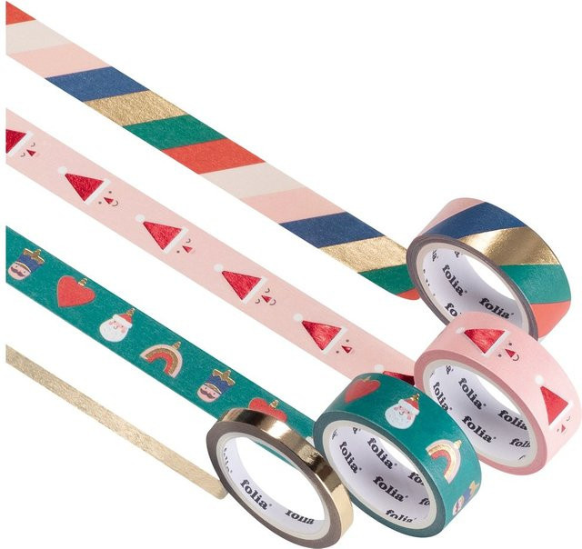 Washi Tape Set Merry Jingling Hotfoil Multicolor Christmas Papier - Bild 1