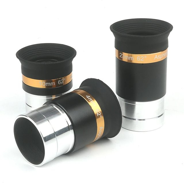 Eisgroub Asphärische Okular-Sets für astronomische Teleskope, 1,25 Zoll, Brennweite 4 mm, 10 mm und 23 mm, Schwarz - Bild 1